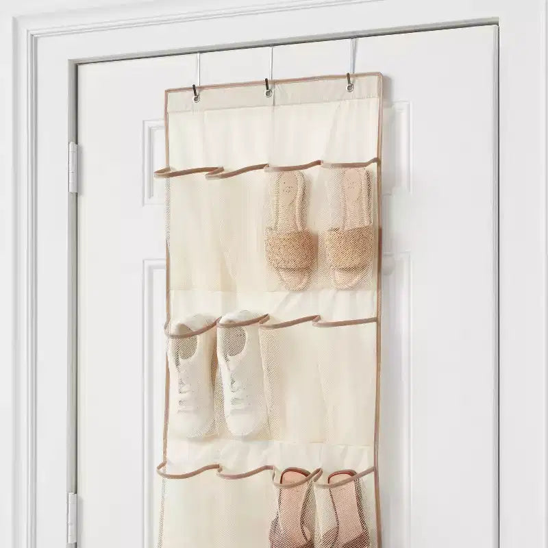 Organizzatore per scarpe da appendere alla porta trasparente