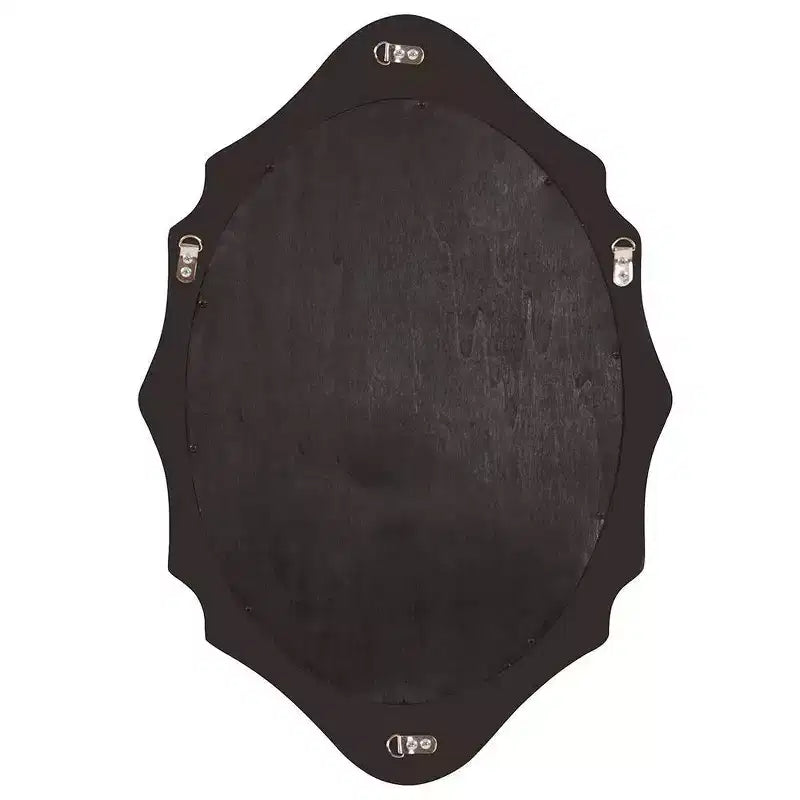 Specchio da parete ovale 27"x19" con cornice in legno, bronzo