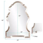 Specchio da parete con design a buco della serratura, cornice argentata, 44"x29"