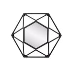 Specchio da parete geometrico 3D con cornice in metallo 40x40cm nero opaco