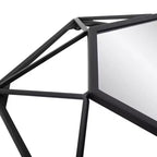 Specchio da parete geometrico 3D con cornice in metallo 40x40cm nero opaco