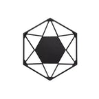 Specchio da parete geometrico 3D con cornice in metallo 40x40cm nero opaco