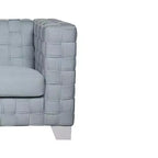 Divano 63" ciniglia verde acqua/finitura bianca
