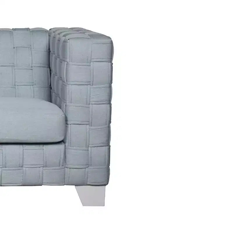 Divano 63" ciniglia verde acqua/finitura bianca