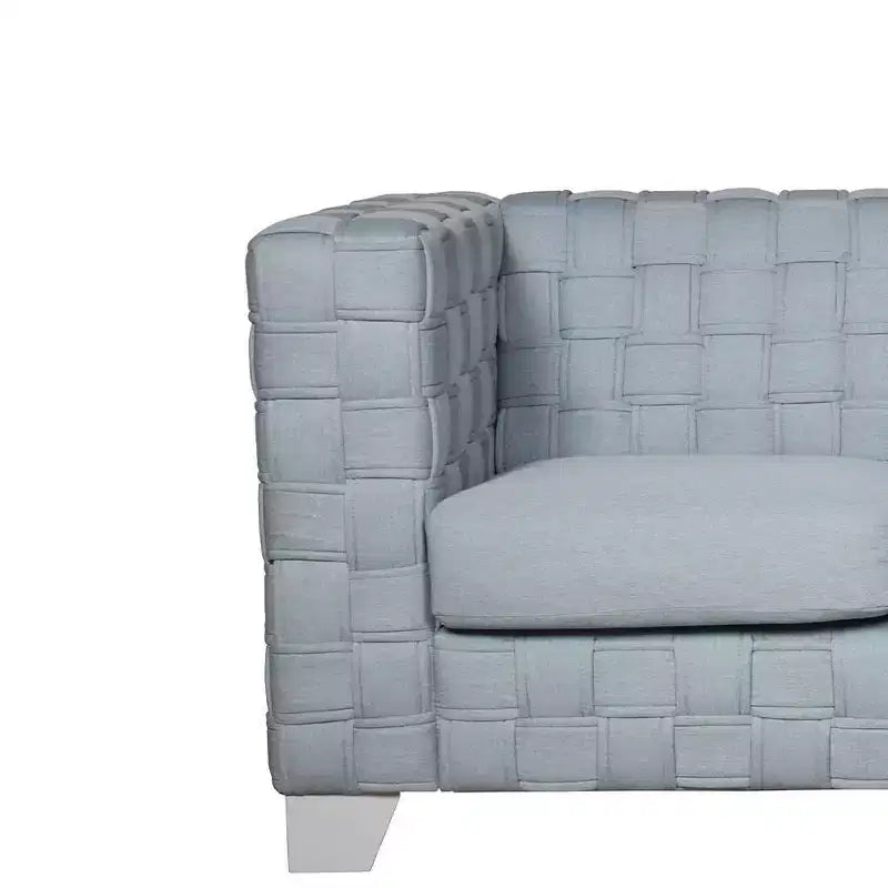 Divano 63" ciniglia verde acqua/finitura bianca
