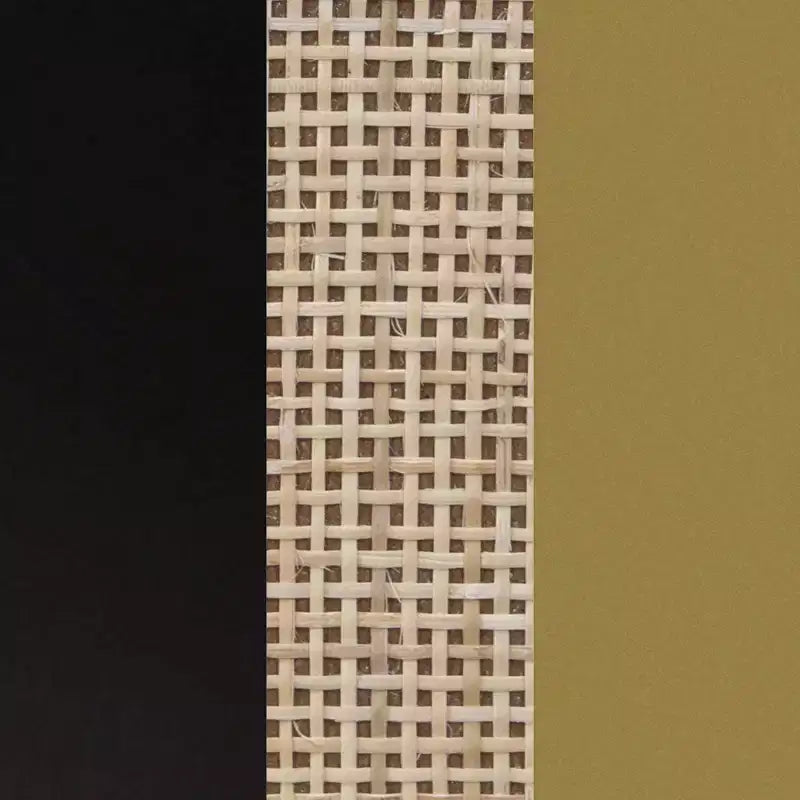 Cassettiera Rattan a 3 cassetti Nero/Rovere chiaro