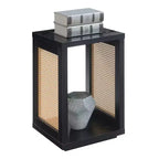 Tavolino d'appoggio Weave con ripiano - Orzo nero/beige
