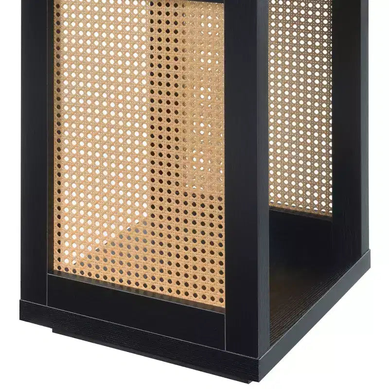 Tavolino d'appoggio Weave con ripiano - Orzo nero/beige