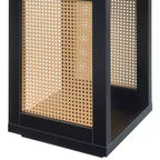 Tavolino d'appoggio Weave con ripiano - Orzo nero/beige