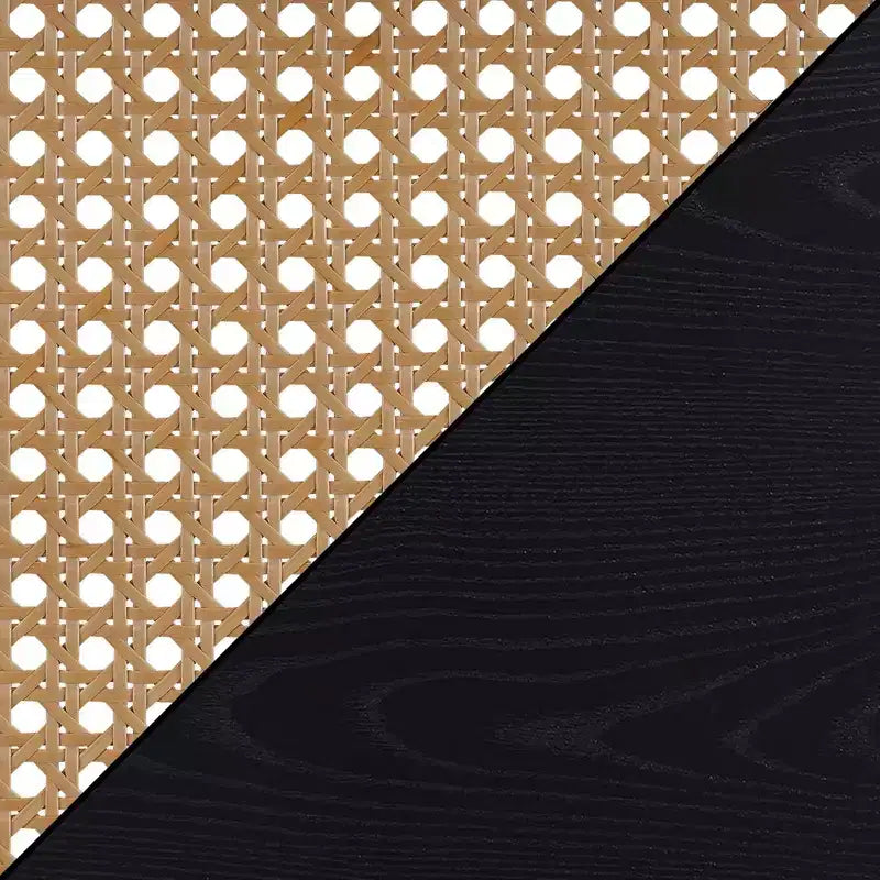 Tavolino d'appoggio Weave con ripiano - Orzo nero/beige