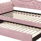 Letto una piazza e mezza in velluto rosa