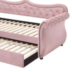 Letto una piazza e mezza in velluto rosa