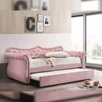 Letto una piazza e mezza in velluto rosa