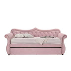 Letto una piazza e mezza in velluto rosa