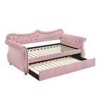 Letto una piazza e mezza in velluto rosa