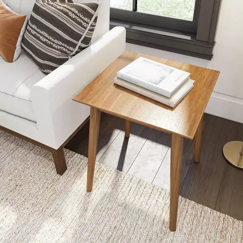 Tavolino rettangolare in legno massello stile Moderno di metà secolo, 20 pollici, per soggiorno