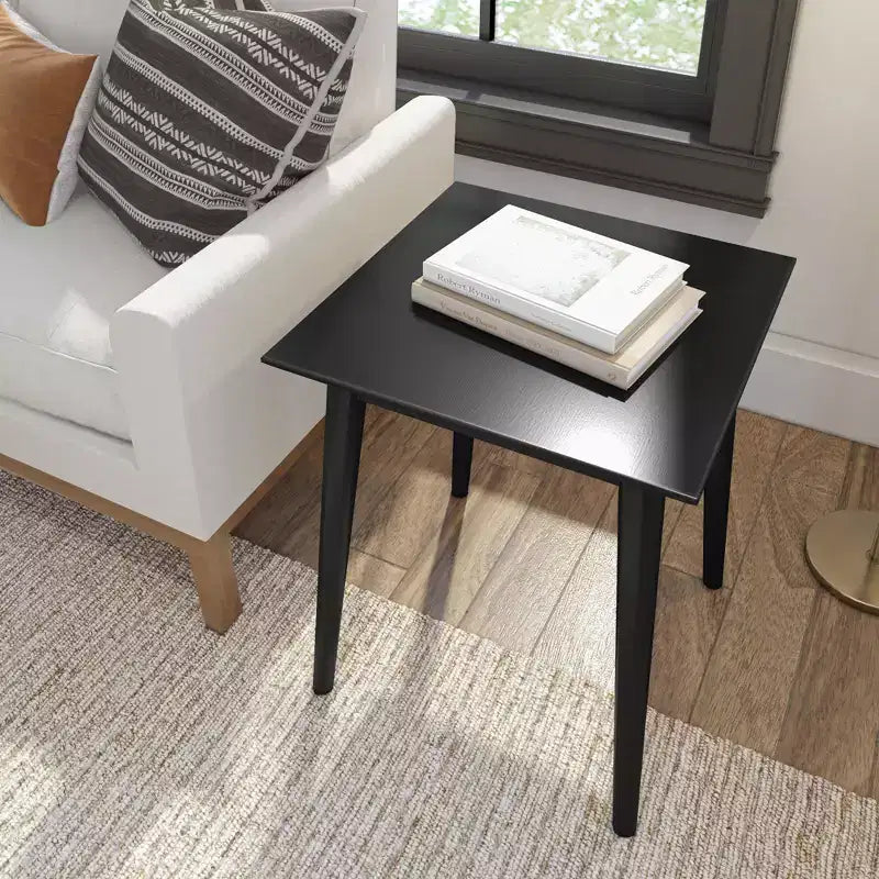 Tavolino rettangolare in legno massello stile Moderno di metà secolo, 20 pollici, per soggiorno