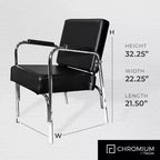 Poltrona professionale reclinabile in vinile per shampoo, grigia