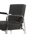 Poltrona professionale reclinabile in vinile per shampoo, grigia