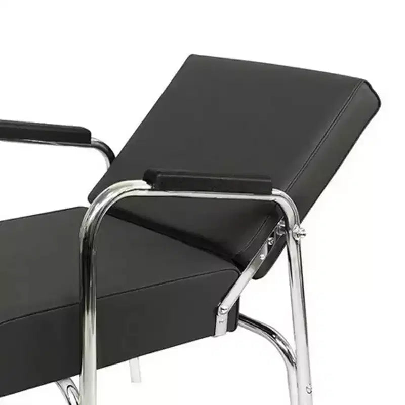 Poltrona professionale reclinabile in vinile per shampoo, grigia