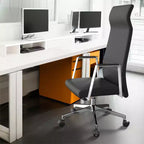 Sedia da ufficio ergonomica in pelle con schienale alto - Girevole e inclinabile - Sedia da scrivania direzionale regolabile
