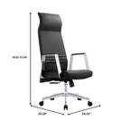 Sedia da ufficio ergonomica in pelle con schienale alto - Girevole e inclinabile - Sedia da scrivania direzionale regolabile