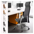 Sedia da ufficio ergonomica in pelle con schienale alto - Girevole e inclinabile - Sedia da scrivania direzionale regolabile