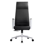 Sedia da ufficio ergonomica in pelle con schienale alto - Girevole e inclinabile - Sedia da scrivania direzionale regolabile
