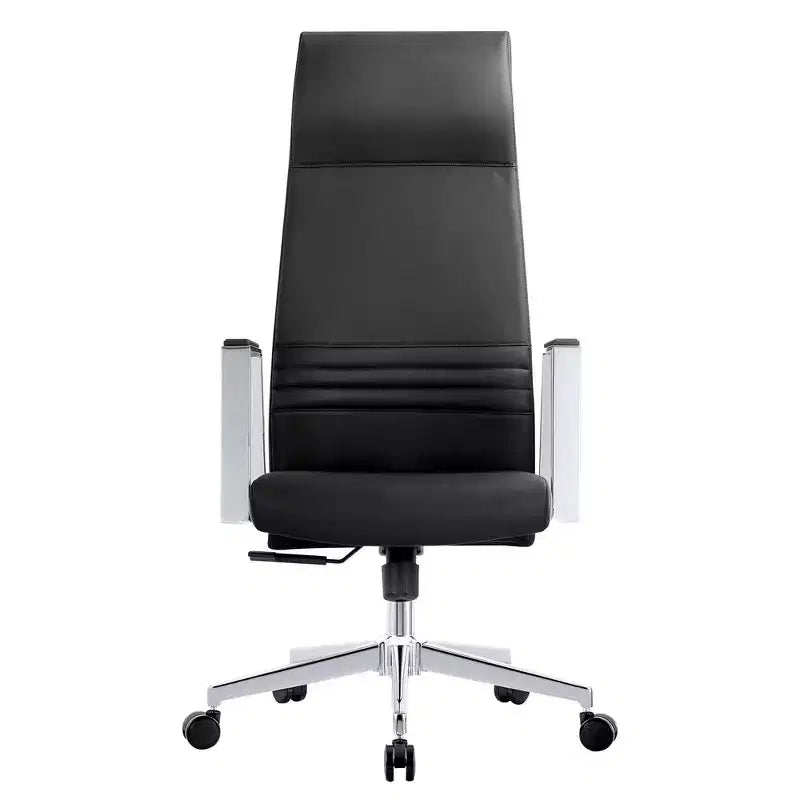 Sedia da ufficio ergonomica in pelle con schienale alto - Girevole e inclinabile - Sedia da scrivania direzionale regolabile