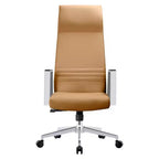 Sedia da ufficio ergonomica in pelle con schienale alto - Girevole e inclinabile - Sedia da scrivania direzionale regolabile