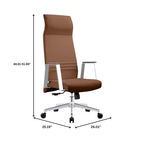 Sedia da ufficio ergonomica in pelle con schienale alto - Girevole e inclinabile - Sedia da scrivania direzionale regolabile