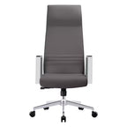 Sedia da ufficio ergonomica in pelle con schienale alto - Girevole e inclinabile - Sedia da scrivania direzionale regolabile