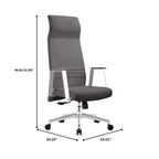 Sedia da ufficio ergonomica in pelle con schienale alto - Girevole e inclinabile - Sedia da scrivania direzionale regolabile