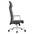 Sedia da ufficio ergonomica in pelle con schienale alto - Girevole e inclinabile - Sedia da scrivania direzionale regolabile