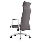 Sedia da ufficio ergonomica in pelle con schienale alto - Girevole e inclinabile - Sedia da scrivania direzionale regolabile