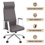 Sedia da ufficio ergonomica in pelle con schienale alto - Girevole e inclinabile - Sedia da scrivania direzionale regolabile