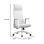 Sedia da ufficio ergonomica in pelle con schienale alto - Girevole e inclinabile - Sedia da scrivania direzionale regolabile