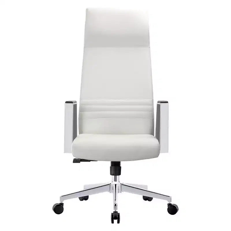 Sedia da ufficio ergonomica in pelle con schienale alto - Girevole e inclinabile - Sedia da scrivania direzionale regolabile