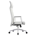 Sedia da ufficio ergonomica in pelle con schienale alto - Girevole e inclinabile - Sedia da scrivania direzionale regolabile