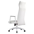 Sedia da ufficio ergonomica in pelle con schienale alto - Girevole e inclinabile - Sedia da scrivania direzionale regolabile
