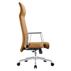 Sedia da ufficio ergonomica in pelle con schienale alto - Girevole e inclinabile - Sedia da scrivania direzionale regolabile