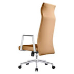 Sedia da ufficio ergonomica in pelle con schienale alto - Girevole e inclinabile - Sedia da scrivania direzionale regolabile