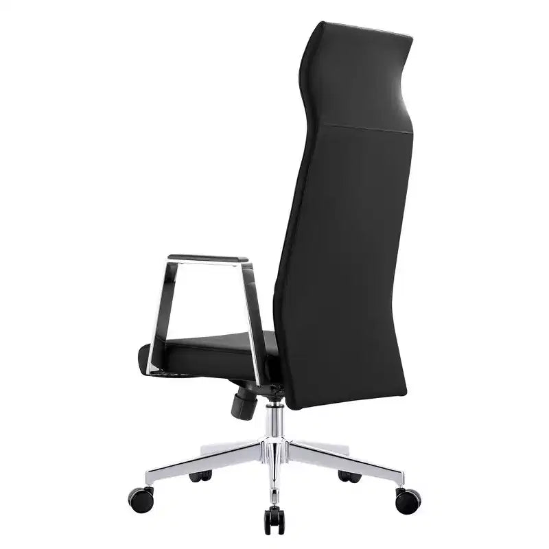 Sedia da ufficio ergonomica in pelle con schienale alto - Girevole e inclinabile - Sedia da scrivania direzionale regolabile