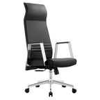 Sedia da ufficio ergonomica in pelle con schienale alto - Girevole e inclinabile - Sedia da scrivania direzionale regolabile