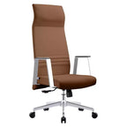 Sedia da ufficio ergonomica in pelle con schienale alto - Girevole e inclinabile - Sedia da scrivania direzionale regolabile