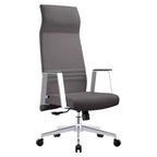 Sedia da ufficio ergonomica in pelle con schienale alto - Girevole e inclinabile - Sedia da scrivania direzionale regolabile