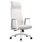 Sedia da ufficio ergonomica in pelle con schienale alto - Girevole e inclinabile - Sedia da scrivania direzionale regolabile