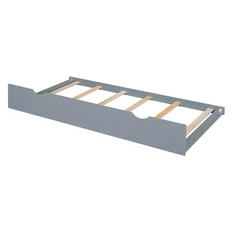 Letto a capanna in legno una piazza e mezza/matrimoniale con letto estraibile singolo - Bianco/Grigio