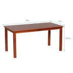 Tavolo rettangolare in legno massello 60x120 cm con gambe da 55 cm, mobili per bambini