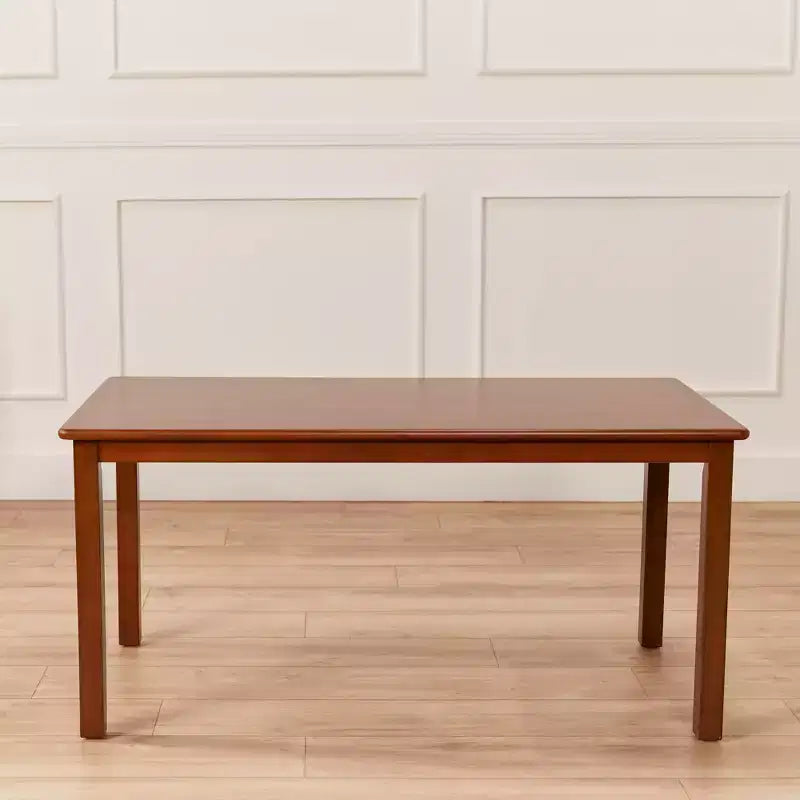 Tavolo rettangolare in legno massello 60x120 cm con gambe da 55 cm, mobili per bambini